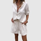 Natálie – Neformální set s košilí a šortkami