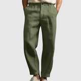 Leo - Letní kalhoty z bavlny a lněného materiálu