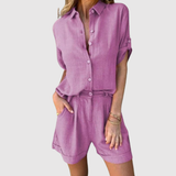 Natálie – Neformální set s košilí a šortkami