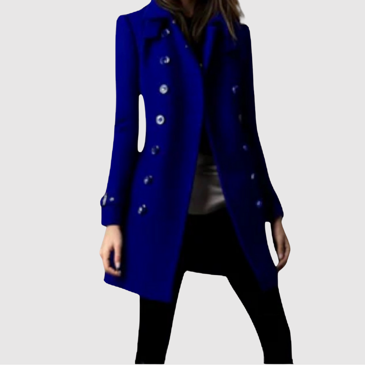 Jelena – Vojenský stylový kabát se zlatými knoflíky