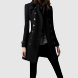 Jelena – Vojenský stylový kabát se zlatými knoflíky