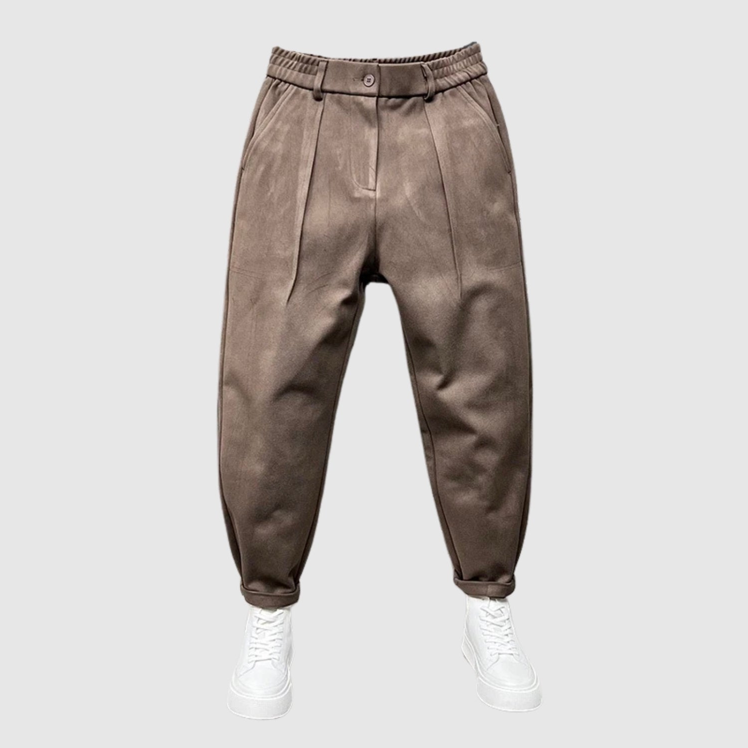 Leo - Stylové kalhoty s melírovaným vzorem