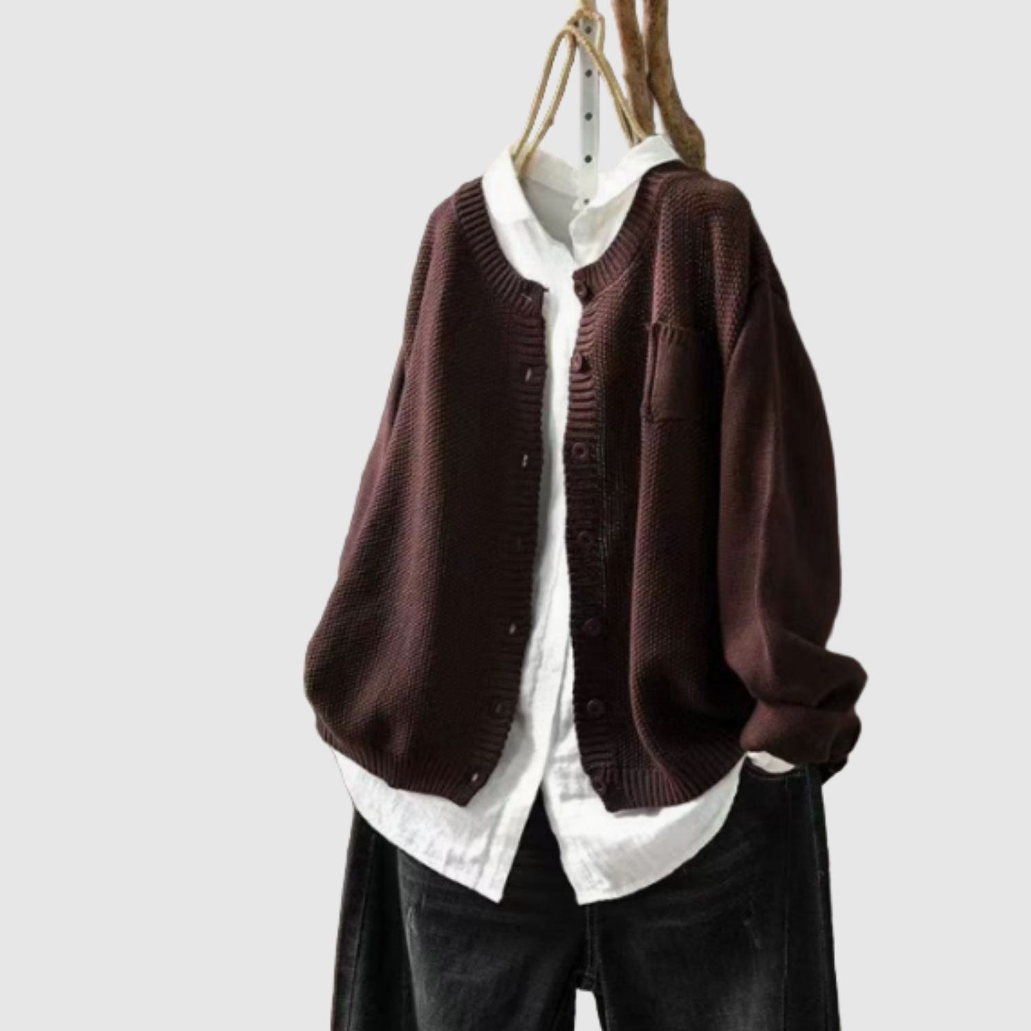 Nora – Klasický kardigan z bavlněné tkaniny