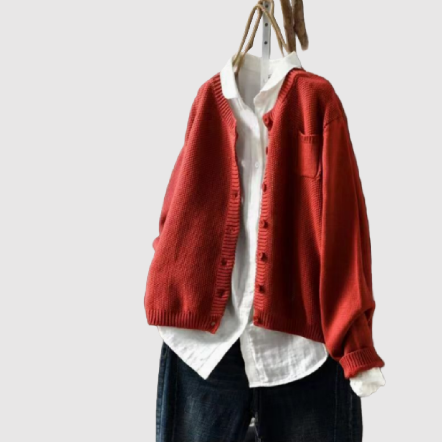 Nora – Klasický kardigan z bavlněné tkaniny