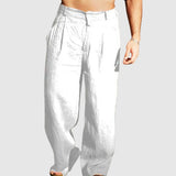 Leo – Letní lněné kalhoty s volnými nohavicemi