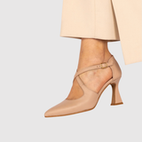 Teodora - Lodičky s špičatou špičkou a kříženými pásky