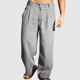 Leo – Letní lněné kalhoty s volnými nohavicemi