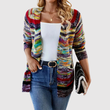 Jelena – Pletený kardigan s pestrým vzorem