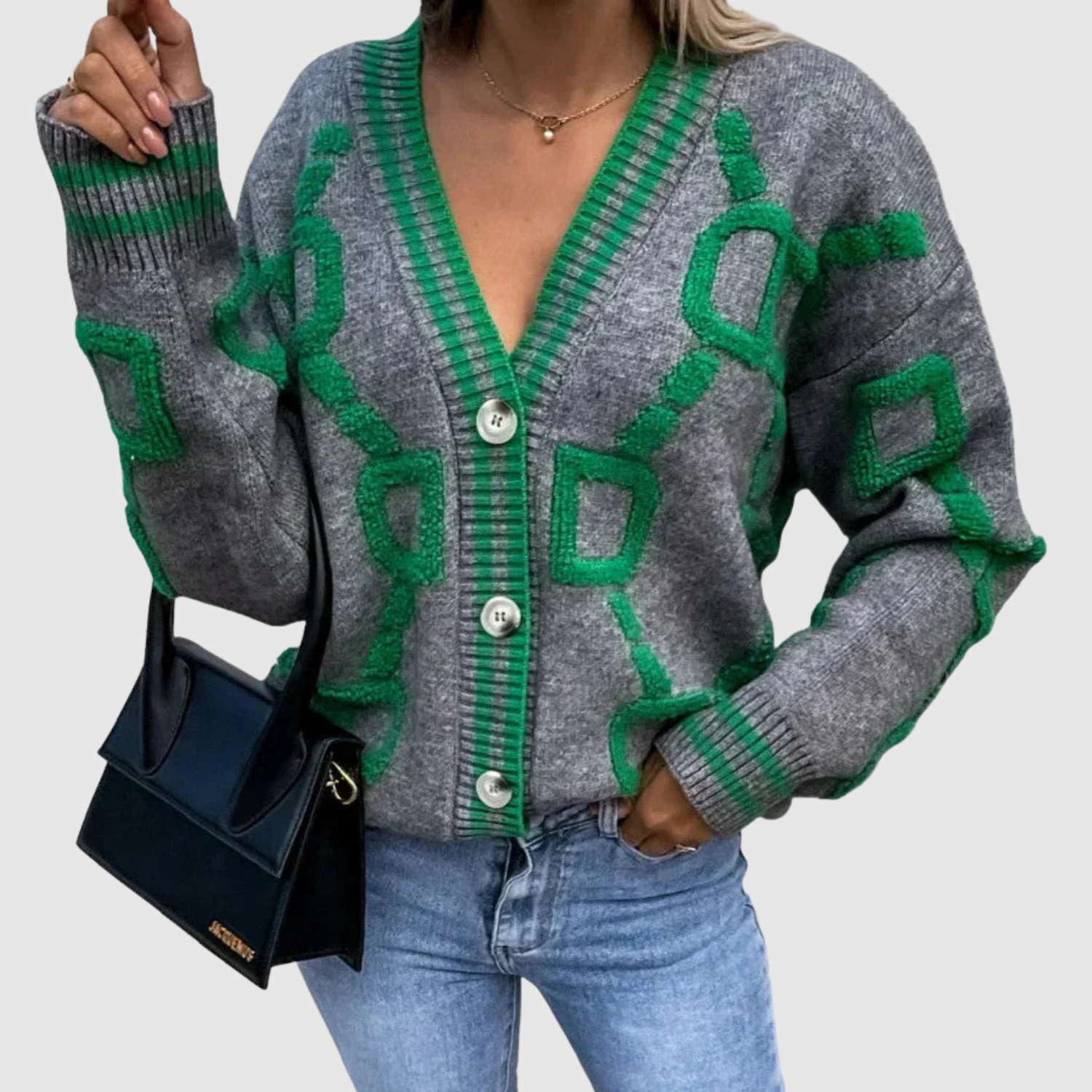 Nora – Kardigan s grafickým designem