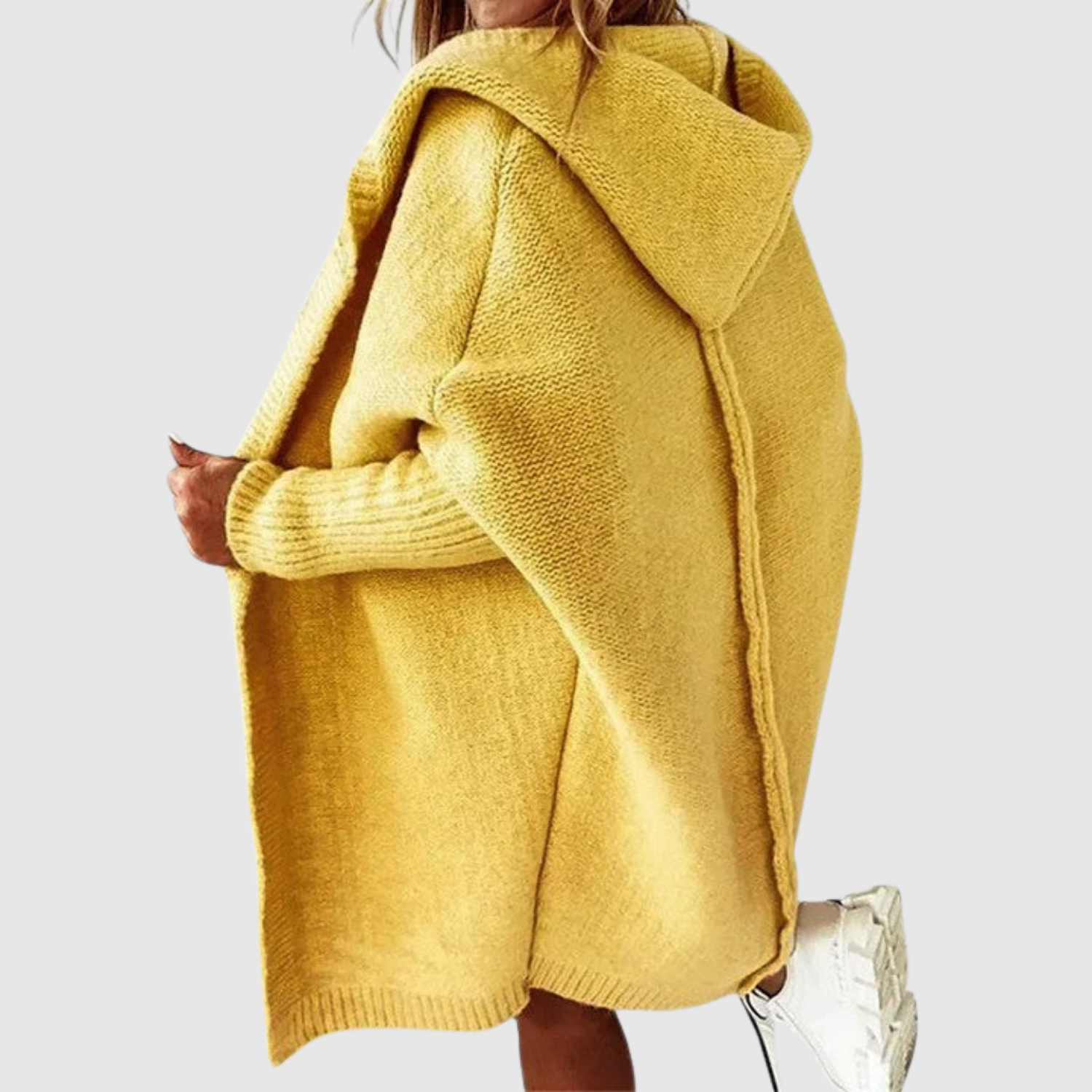 "Jelena – Dlouhý kardigan s kapucí" can be rewritten as "Jelena – Dlouhý kardigan s kapucí pro pohodlný styl".