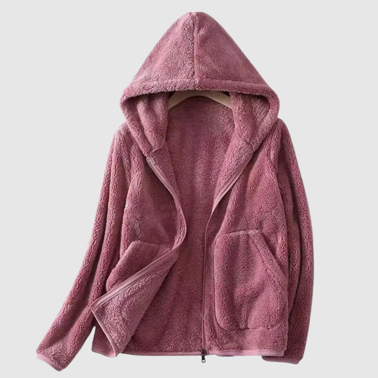 Nina – Fleece bunda s kapucí a praktickými kapsami