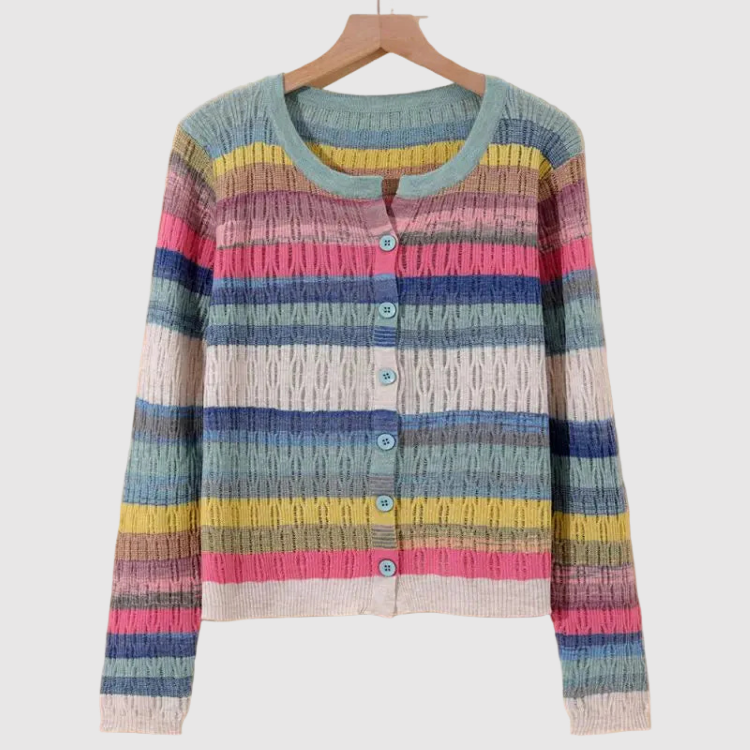 Nora – Pruhovaný cardigan v různých odstínech