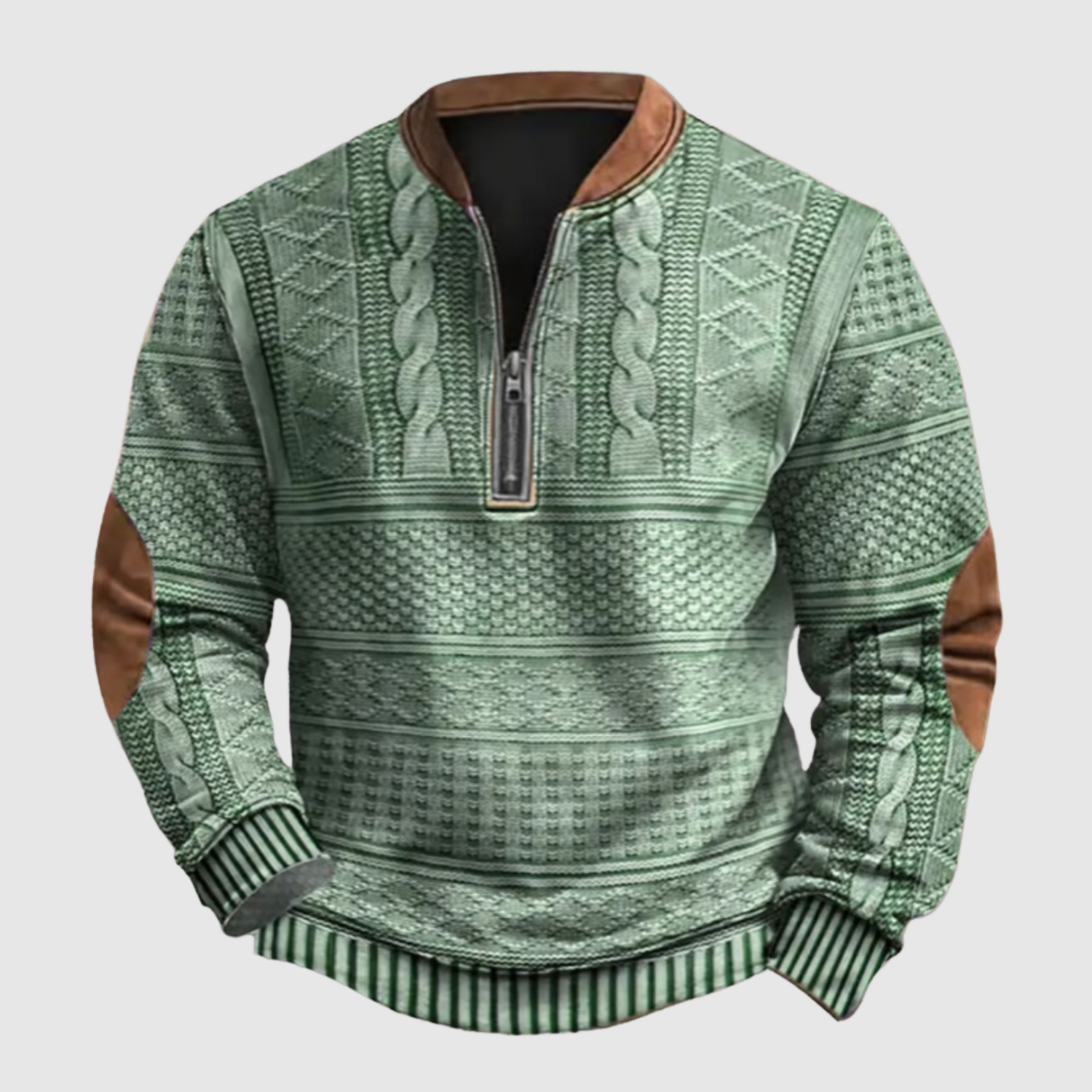 Daniel – Rustikální svetr s polo zipem