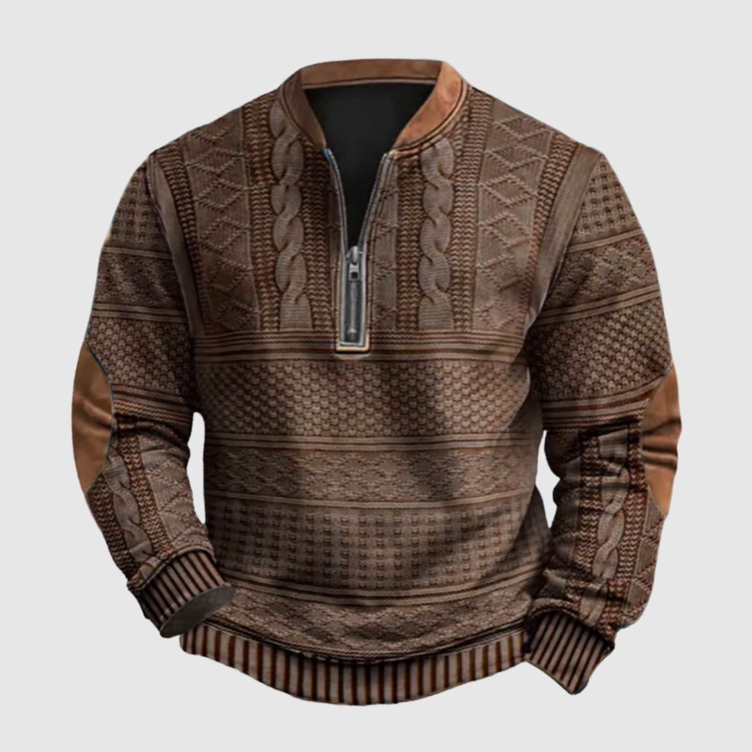 Daniel – Rustikální svetr s polo zipem