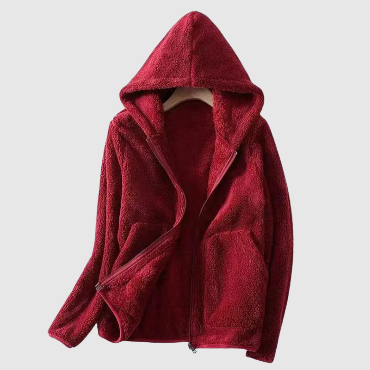 Nina – Fleece bunda s kapucí a praktickými kapsami