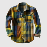 Adrian - Retro Košile s Duha Vzorem