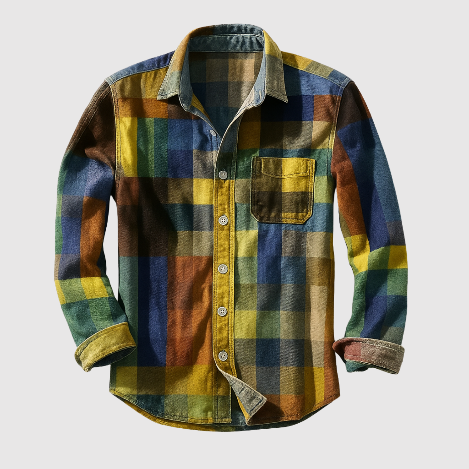 Adrian - Retro Košile s Duha Vzorem