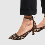 Teodora - Leopardí lodičky s nízkým podpatkem