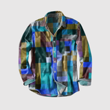 Adrian - Retro Košile s Duha Vzorem