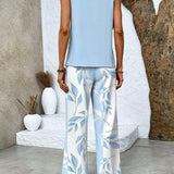 Isis | Sada dvou kusů: bezrukávý top a kalhoty rovného střihu