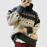 Nora – Svetřík s vysokým límcem a severskými vzory