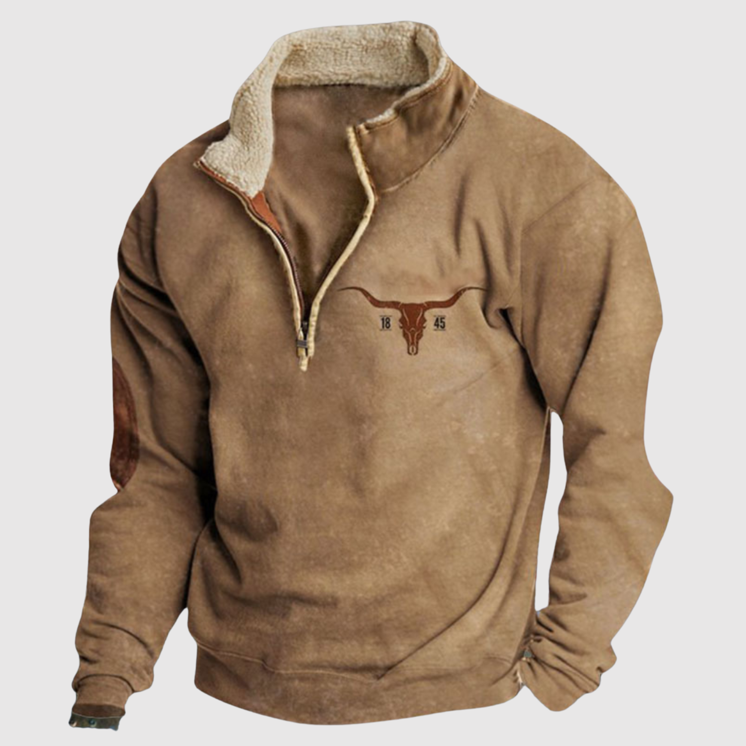 Daniel - Fleecová mikina s barevnými rukávy a krátkým zipem