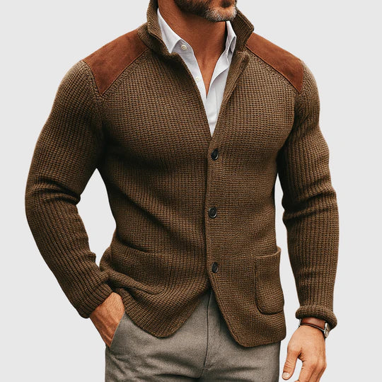 Šimon – Stylový pletený kardigan s kontrastními rameny