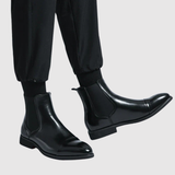 Oskar – Kožené Chelsea boty s červenou podrážkou