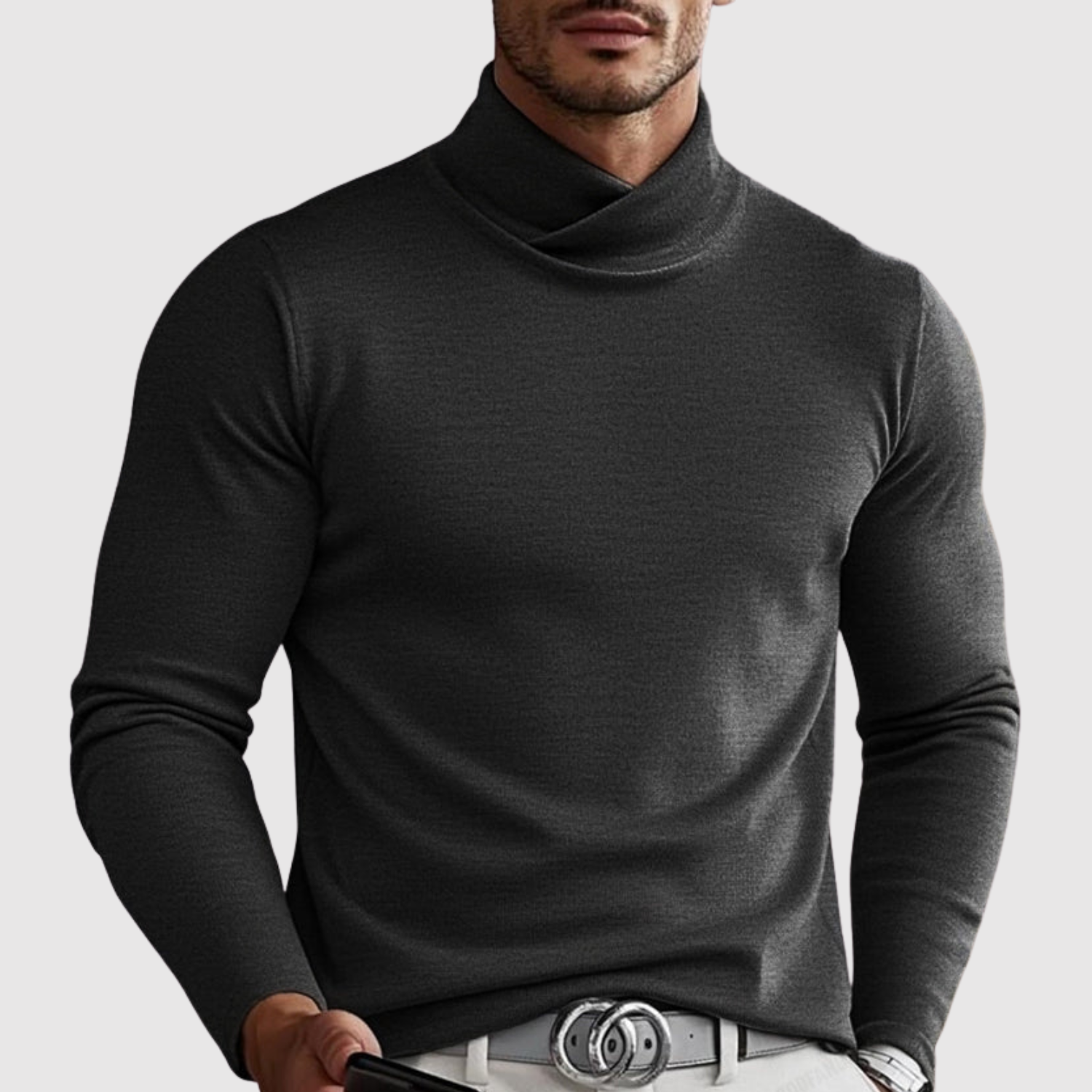 Adrian – Klasický pletený svetr s polo límcem" can be rewritten as:

"Adrian – Tradiční pletený svetr s polo límcem