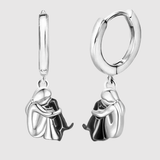 Elisa – Náušnice s ikonickým motivem dívky a psa (s kruhovým uzávěrem)