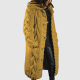 Jelena - Dlouhý pletený kabát s moderním vzorem