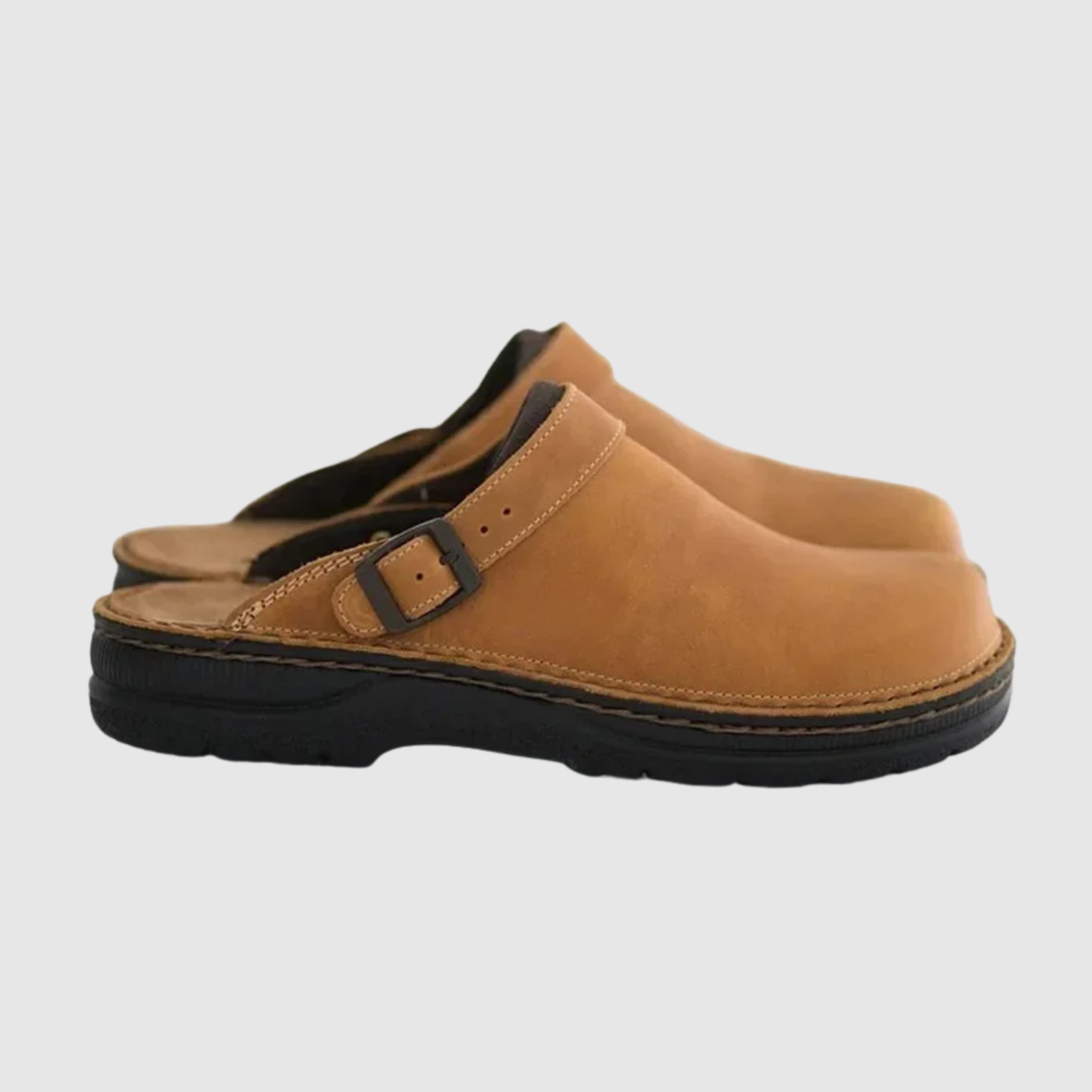 Oskar – Pohodlné kožené pantofle s nastavitelným páskem