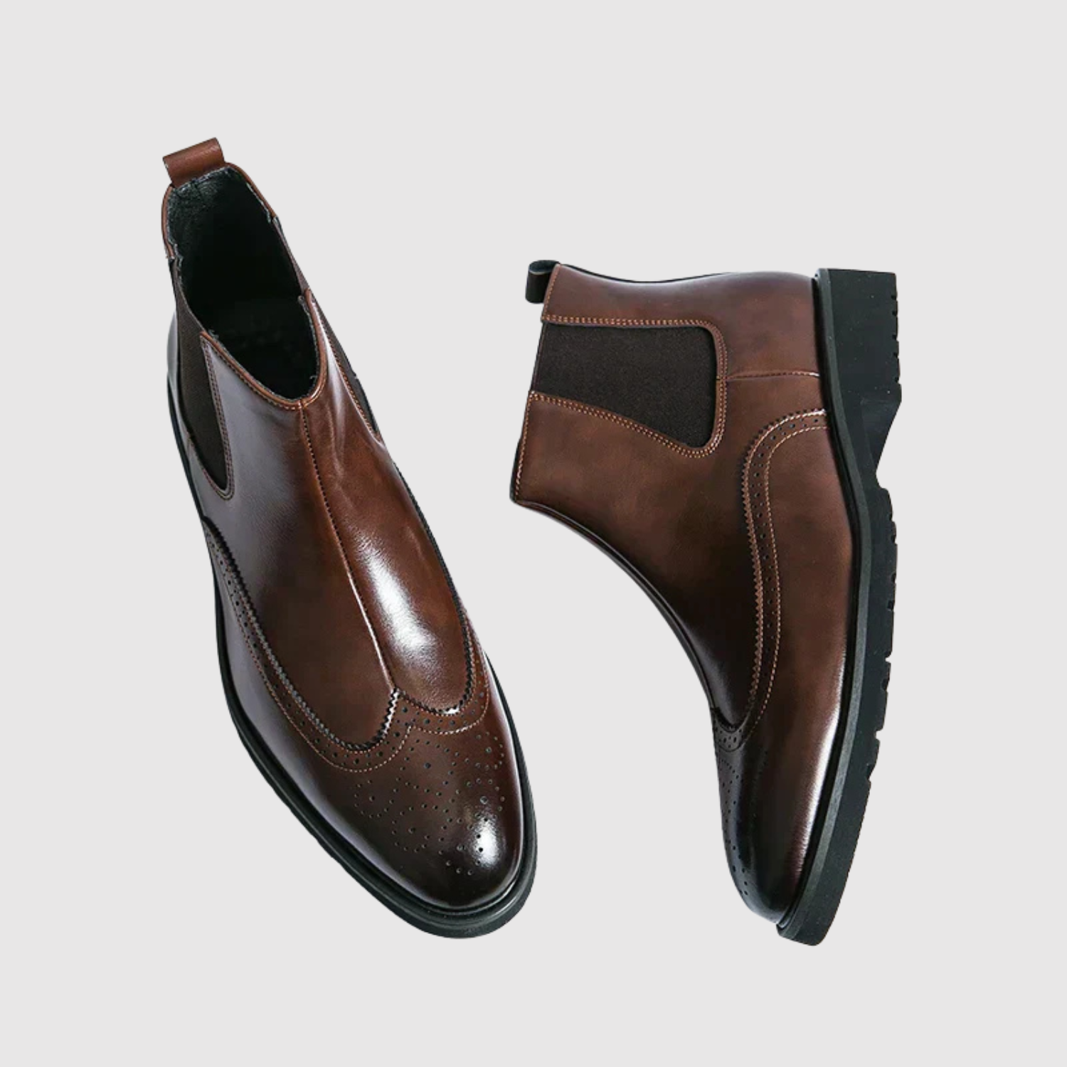 Oskar - Kožené boty s elastickým prvkem