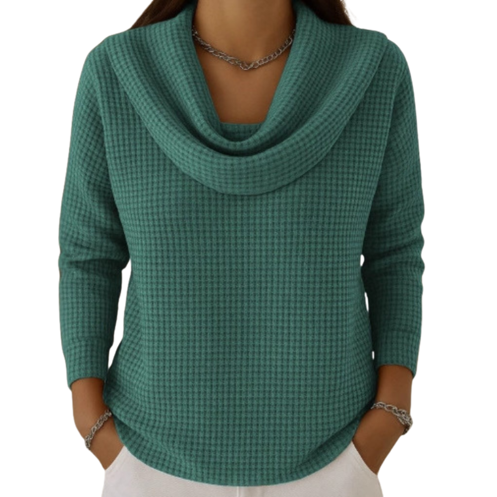 Nora - Elegantní svetr s teplým vodopádovým límcem