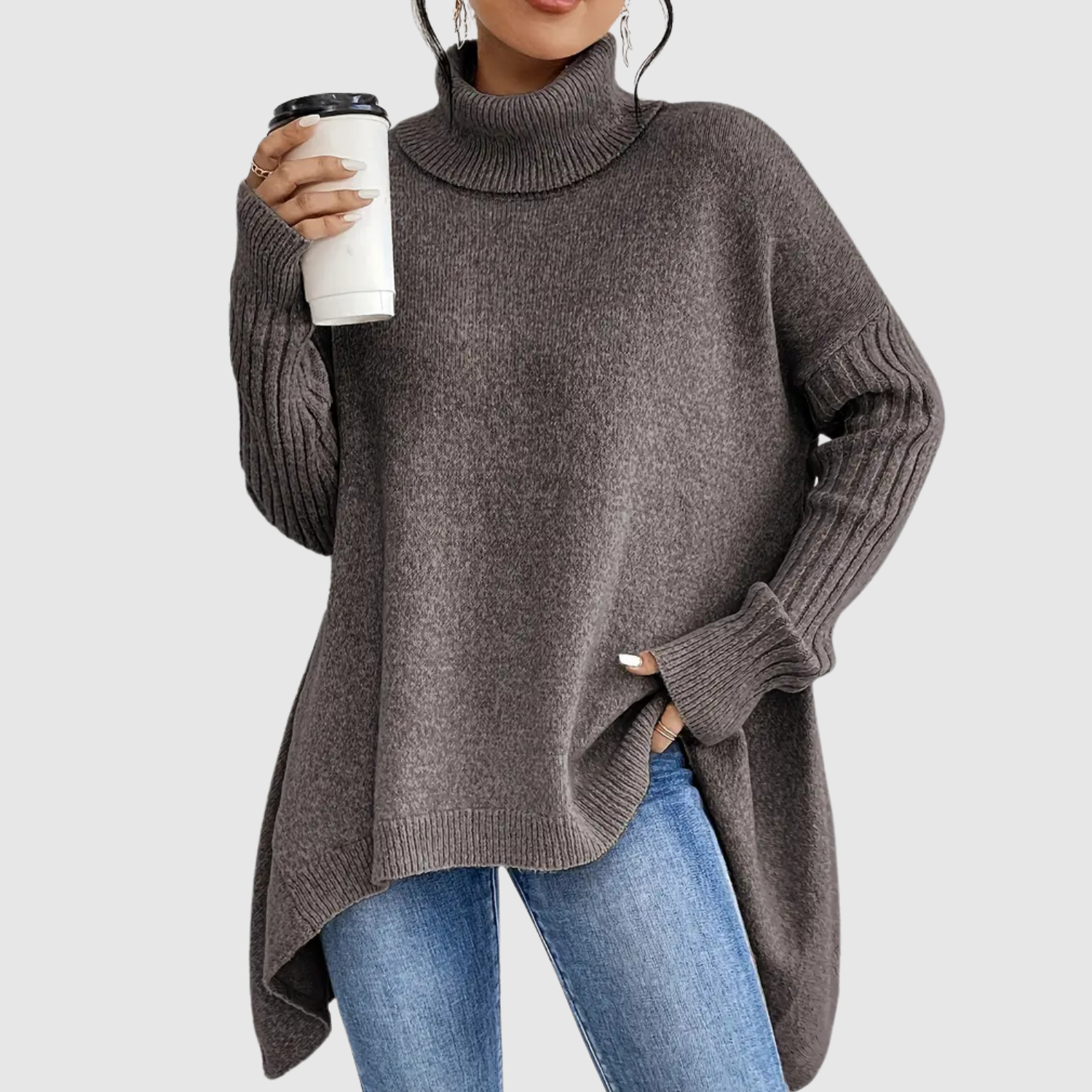 Nora – Dlouhý svetr s vysokým límcem