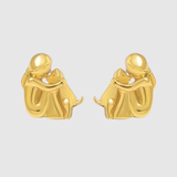 Elisa – Stříbrné náušnice „Matka a dítě“ s dvoubarevným provedením