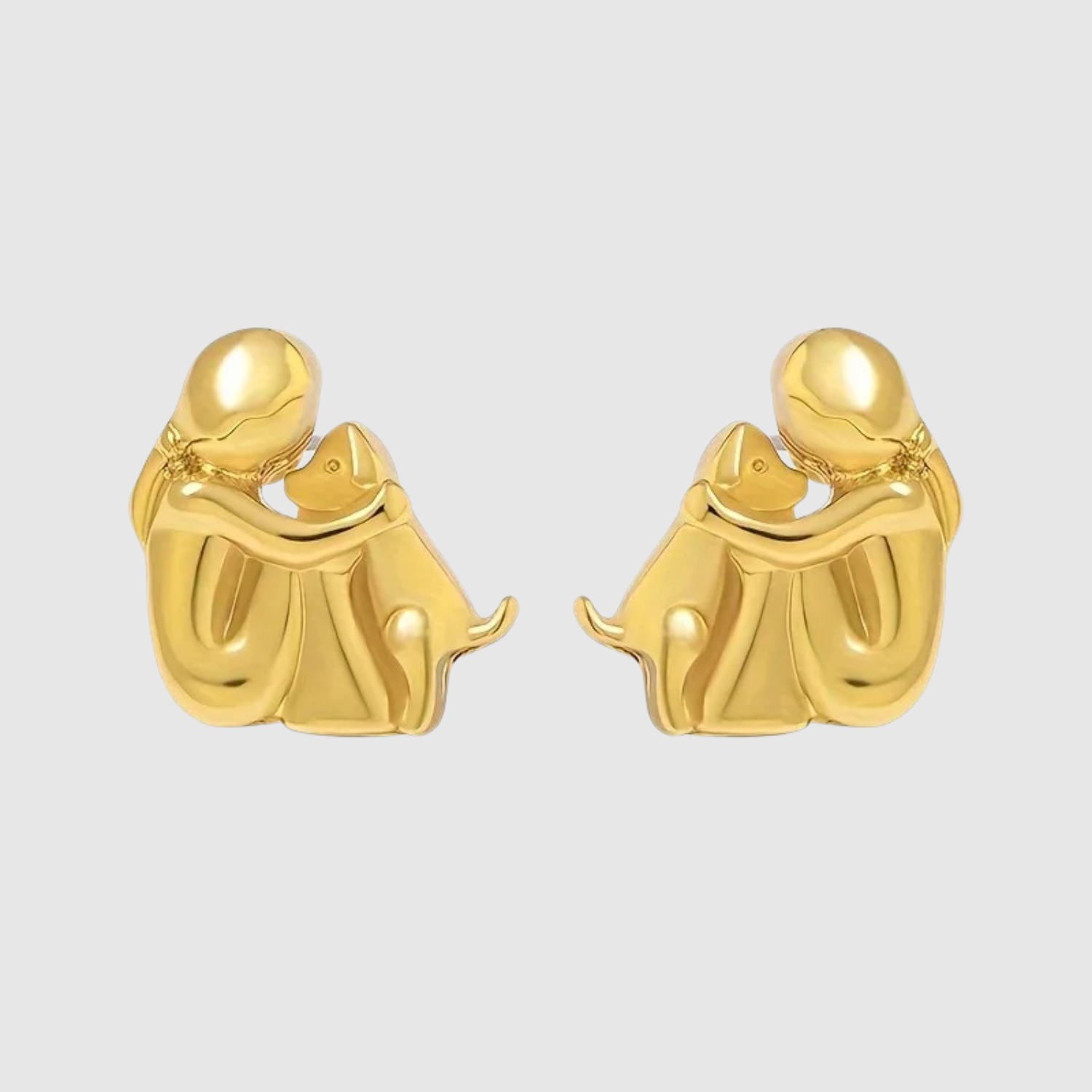 Elisa – Stříbrné náušnice „Matka a dítě“ s dvoubarevným provedením