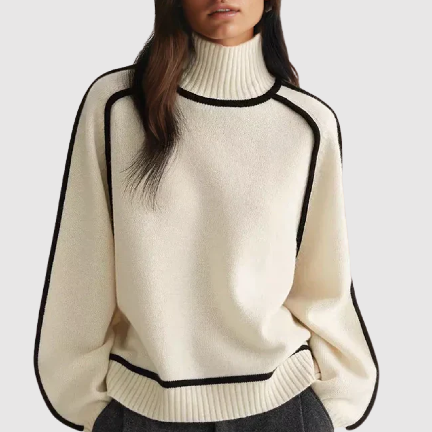 Nora – Stylový svetr s kontrastními pruhy