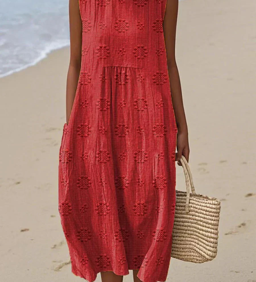 Franca | Bezrukávové bavlněné šaty s kapsami