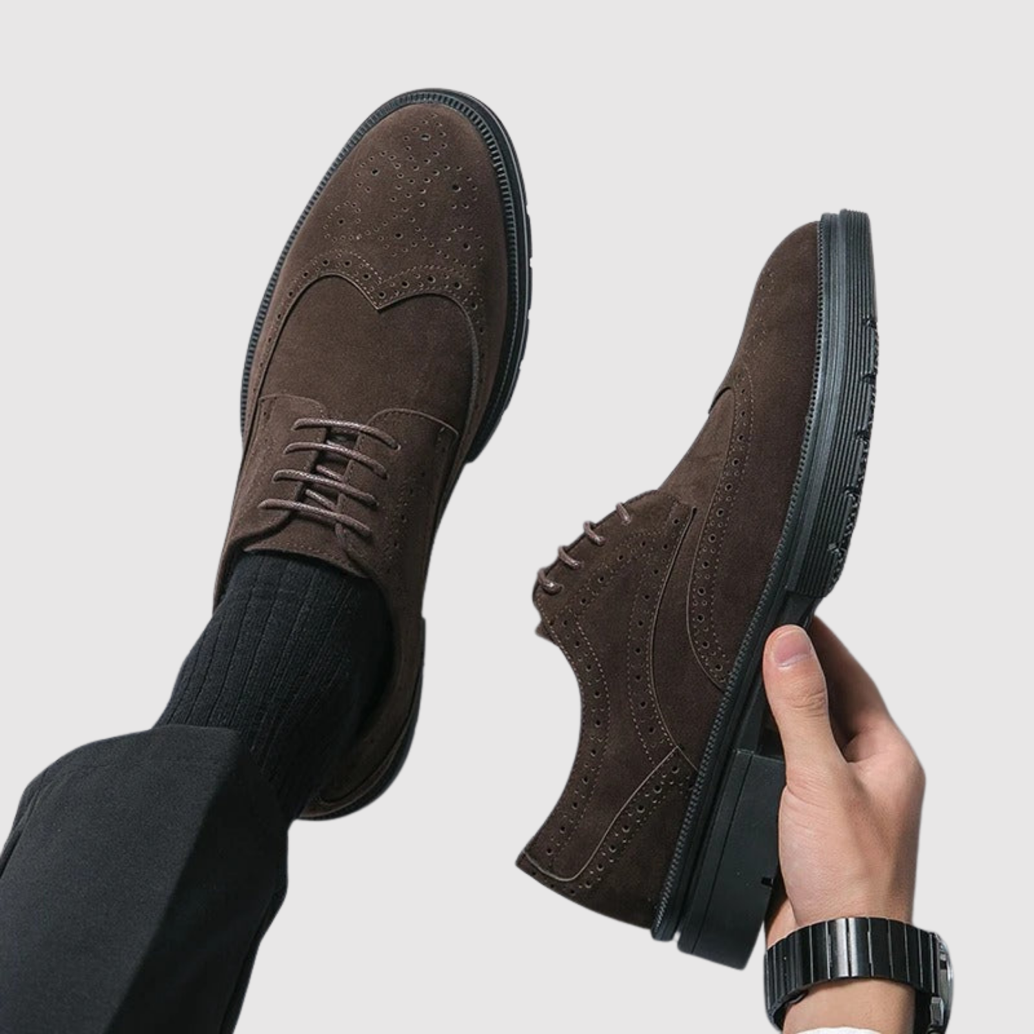 Viktor – Klasické pánské velurové boty s moderní podrážkou