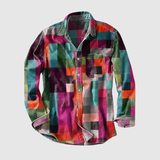 Adrian - Retro Košile s Duha Vzorem