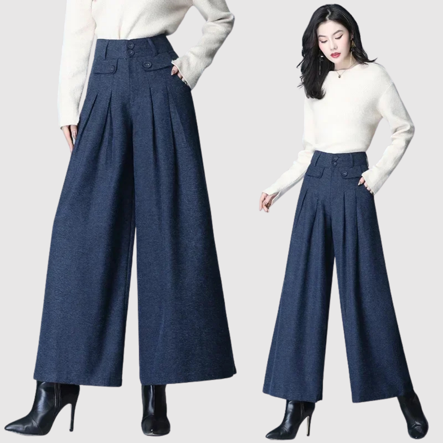 Mira – Vysoké pasové široké kalhoty