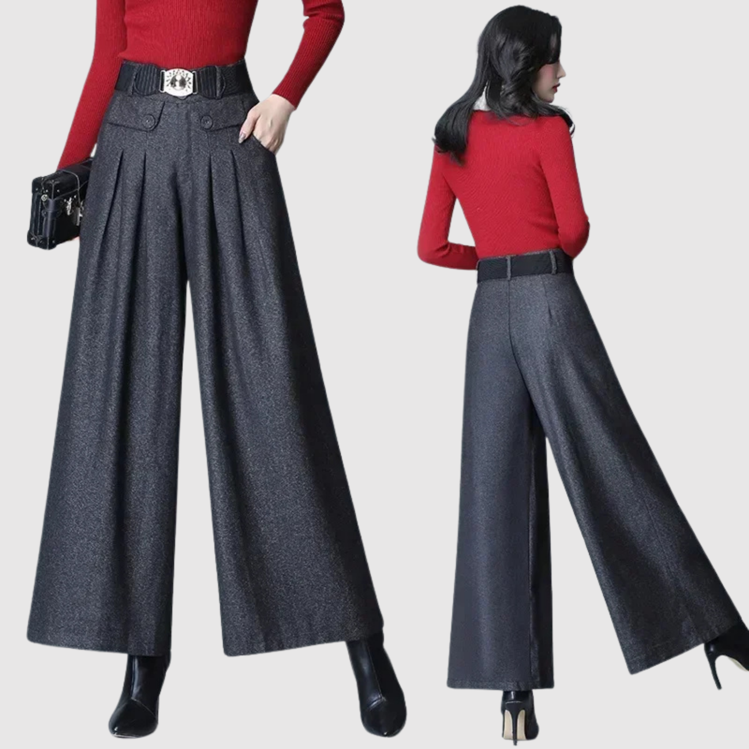 Mira – Vysoké pasové široké kalhoty