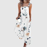 Natálie – Květinový overal s volnými nohavicemi