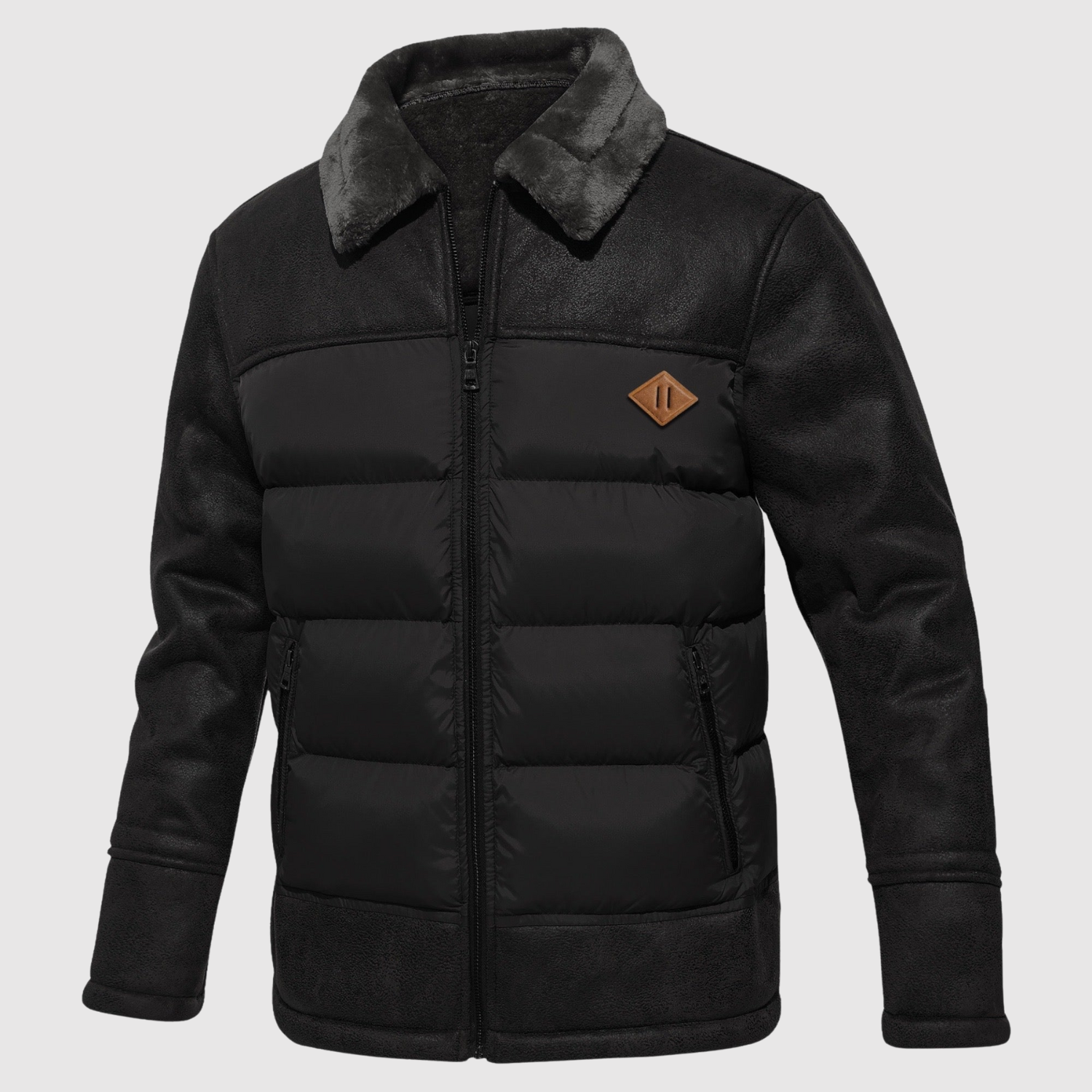 Dorian – Zimní sako s péřovým límcem a zateplením