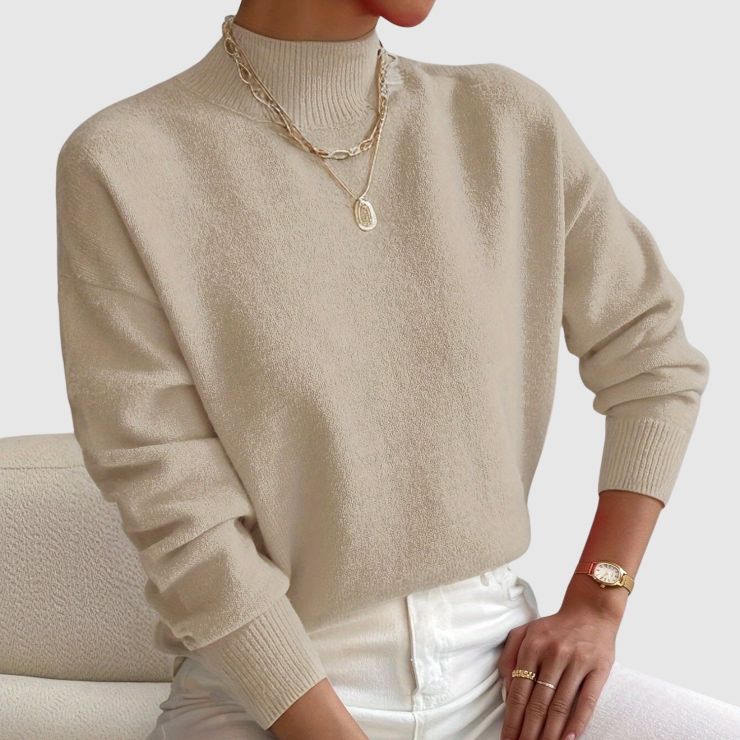 Nora – Elegantní klasický svetr s jemnými liniemi