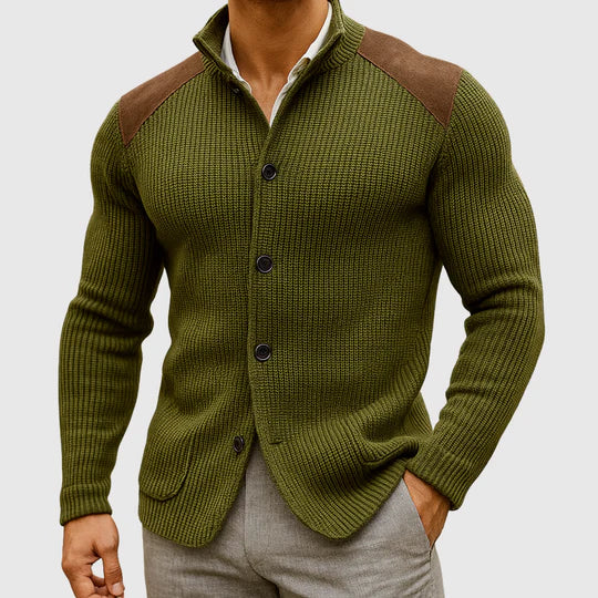 Šimon – Stylový pletený kardigan s kontrastními rameny