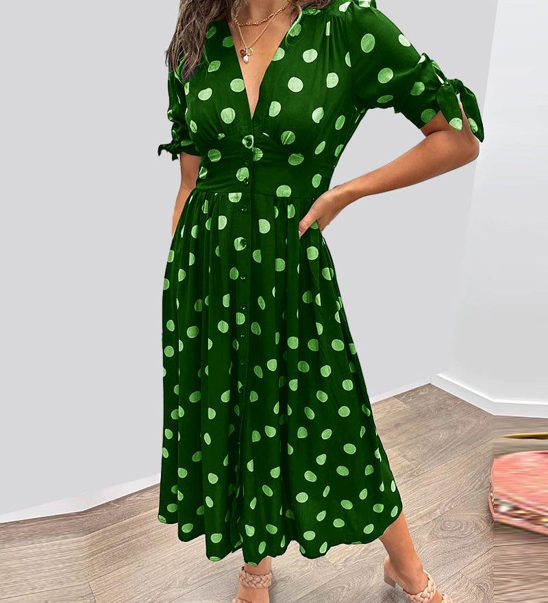 Monica™ | Stylové Puntíkované Šaty