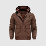 Marek – Pánská ekokůže bunda s kapucí