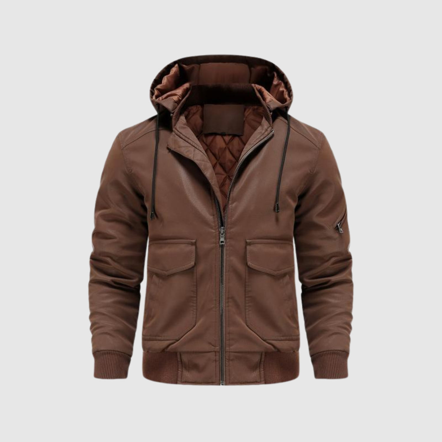 Marek – Pánská ekokůže bunda s kapucí